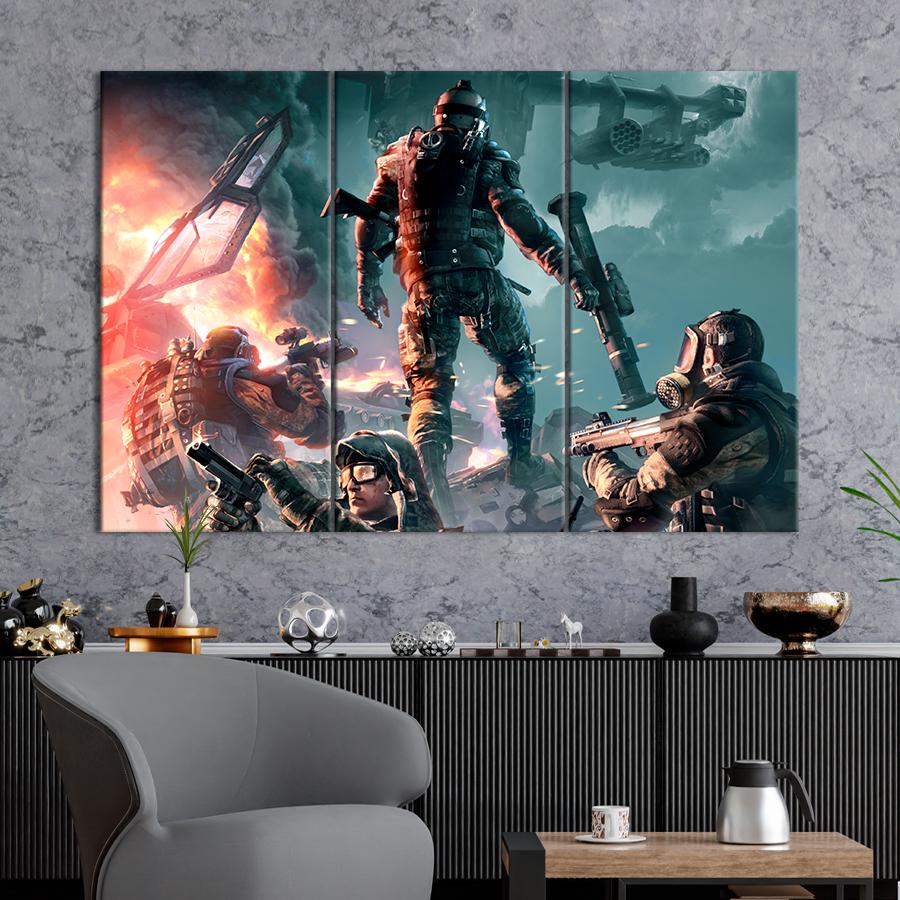 Настенний декор Персонажи игры Battlefield 2042 78x48 см (A137-3)