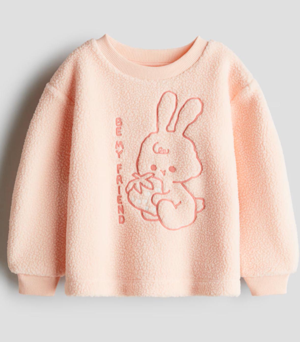 Свитшот детский утепленный H&M 110-116 см Розовый (1270419)