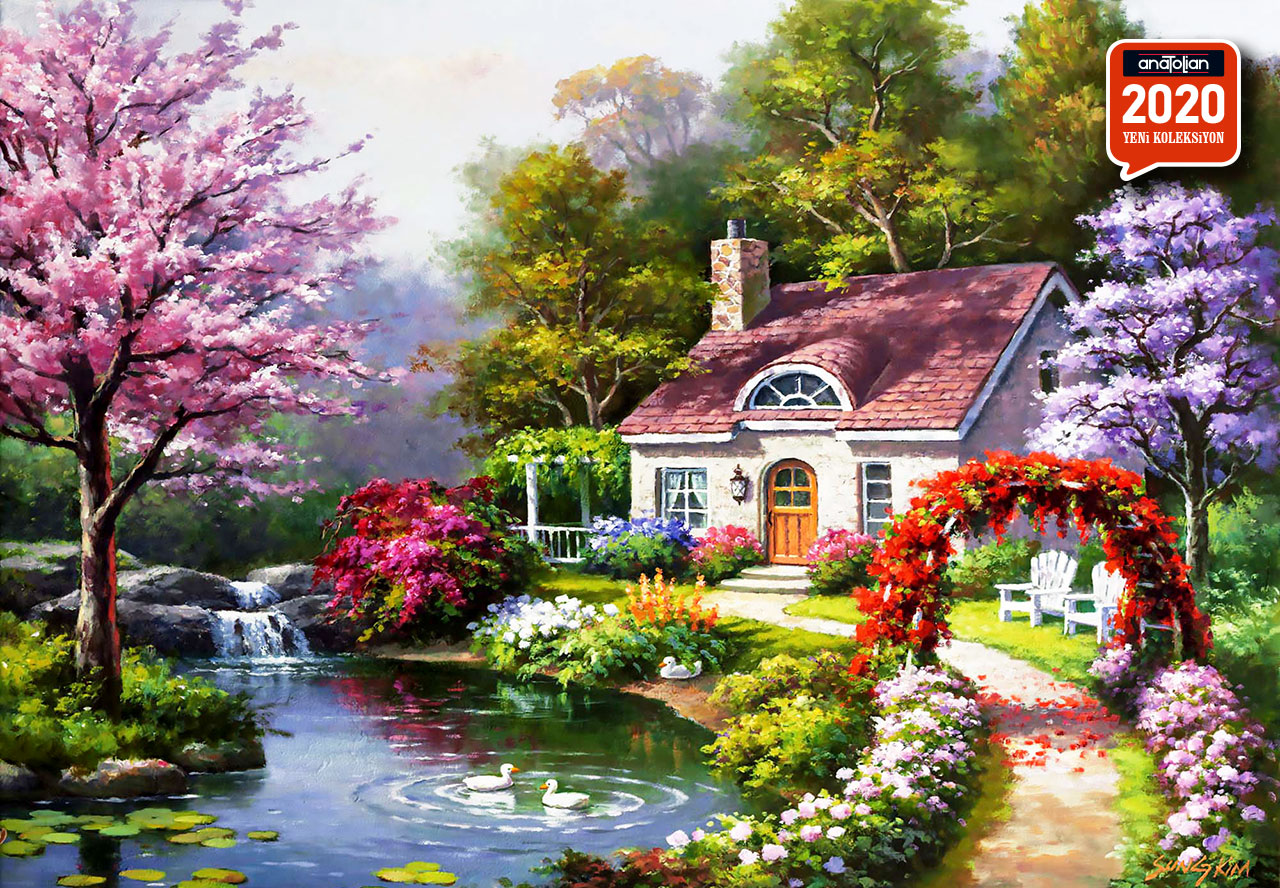 Пазл Anatolian Коттедж среди цветов 1500 элементов