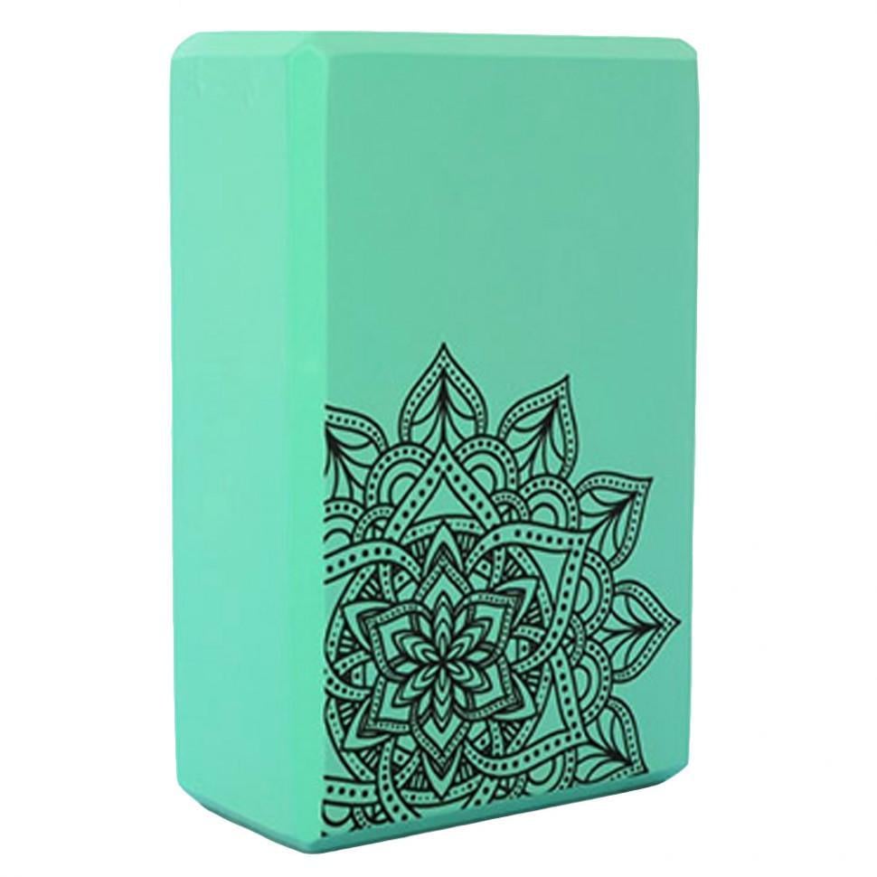 Блок для йоги и растяжки MS 0858-5 с рисунком Бирюзовый