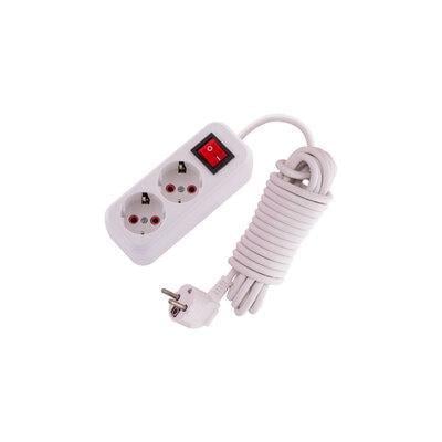 Подовжувач двомісний Lezard Lila побутовий з/з з вимикачем 5 м (720-0205-202)