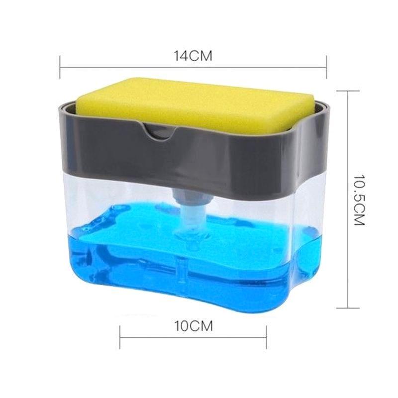 Губка с органайзером и дозатором жидкого мыла Soap Pump Sponge Caddy (203939) - фото 2