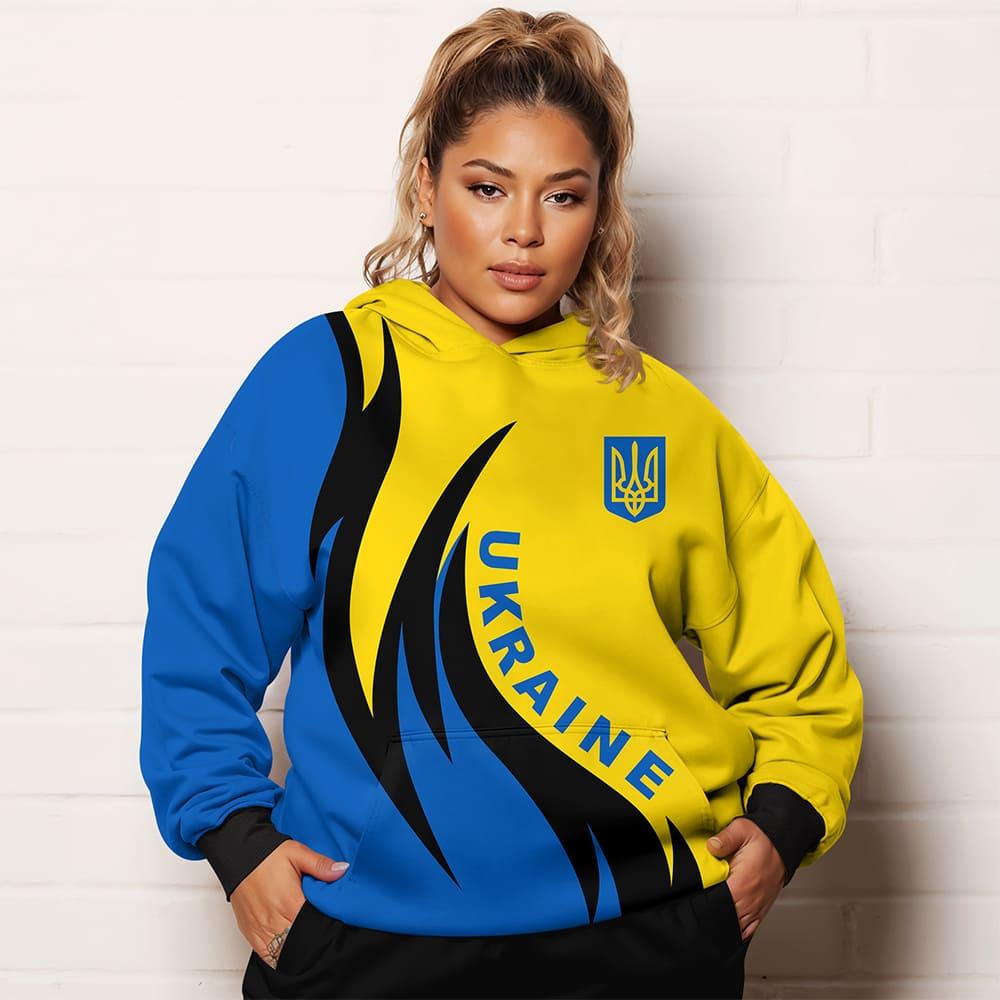 Худі жіноча Прапор батал 5XL Синій/Жовтий (11295) - фото 1