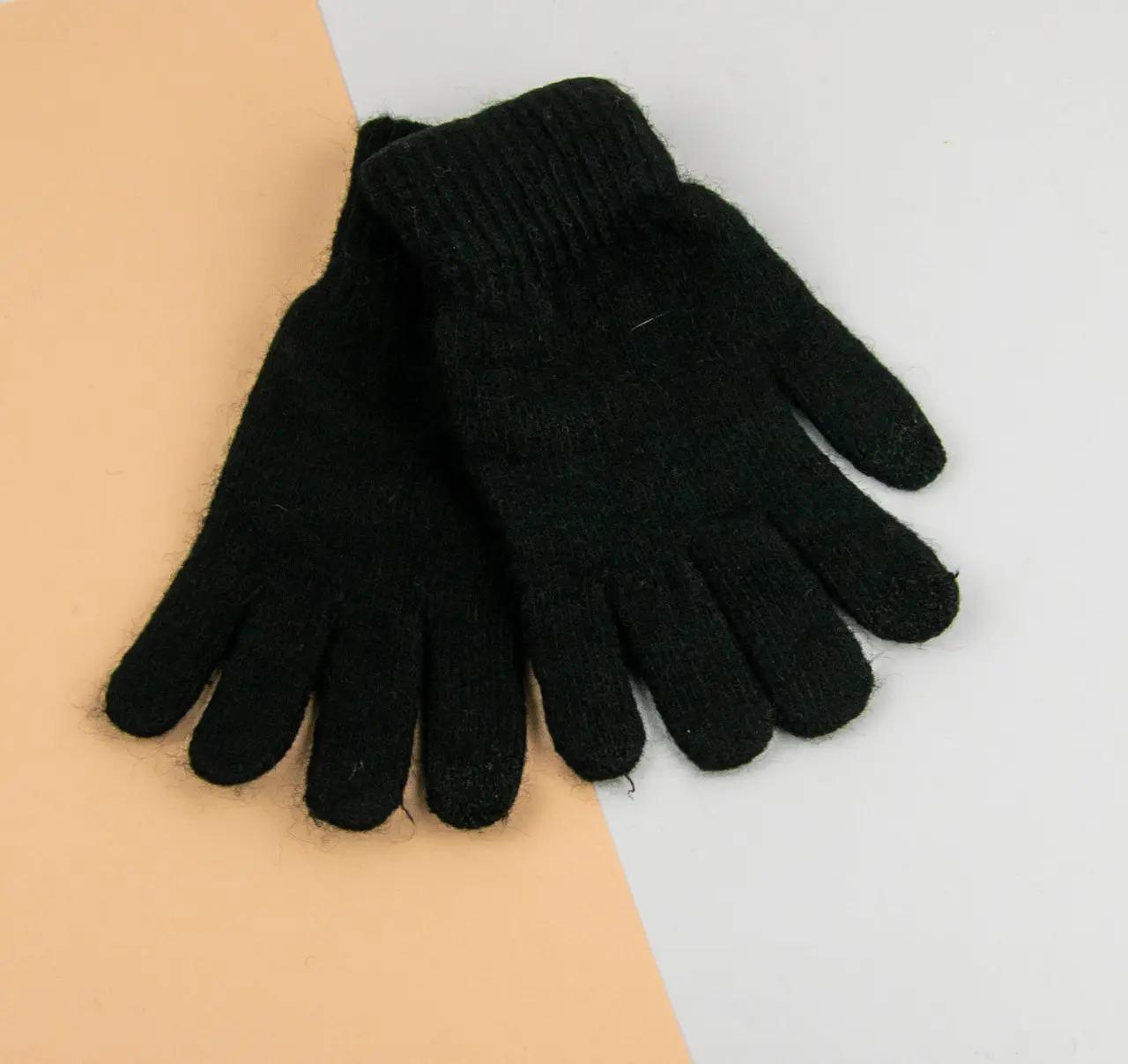 Детские перчатки с начесом размер 5 Черный (24-5-22-1)