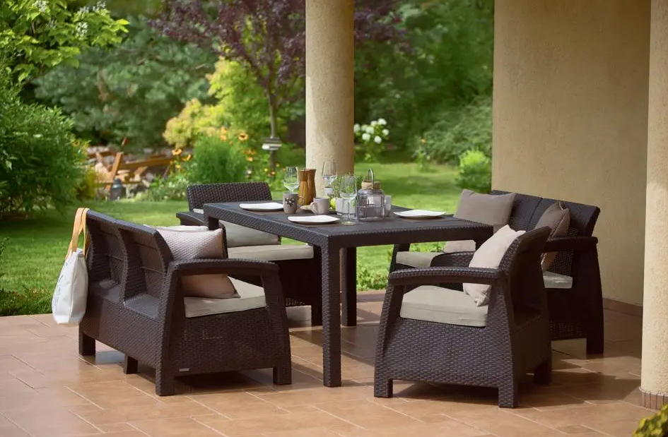 Комплект садовой мебели Keter Corfu Fiesta Set Коричневый (258945) - фото 6