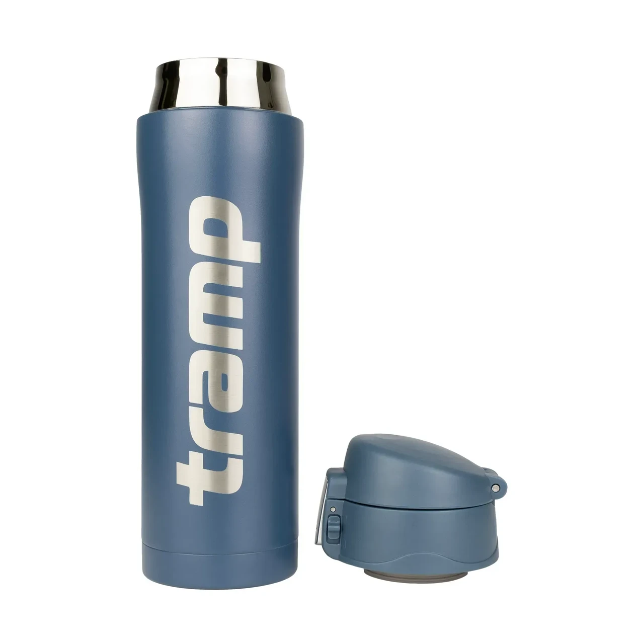 Термос TRAMP герметичная крышка с кнопкой-фиксатором 0,45 л (UTRC-107-mat-blue) - фото 2