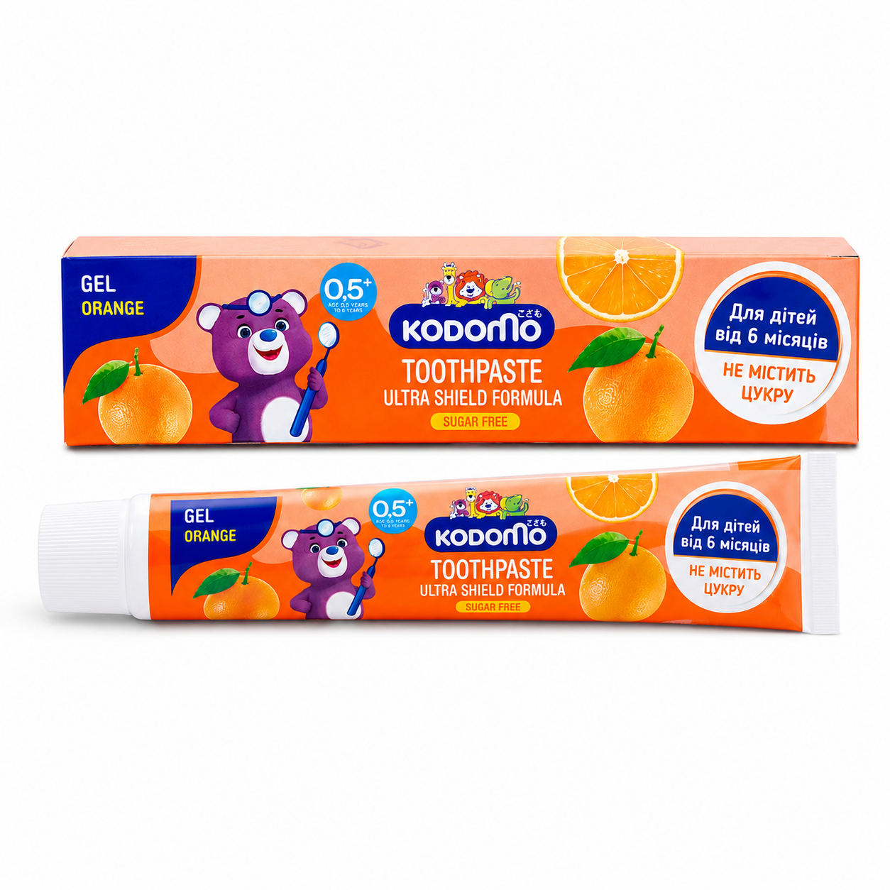 Зубная паста детская гелевая Kodomo со вкусом апельсина 40 г (8850002016002)
