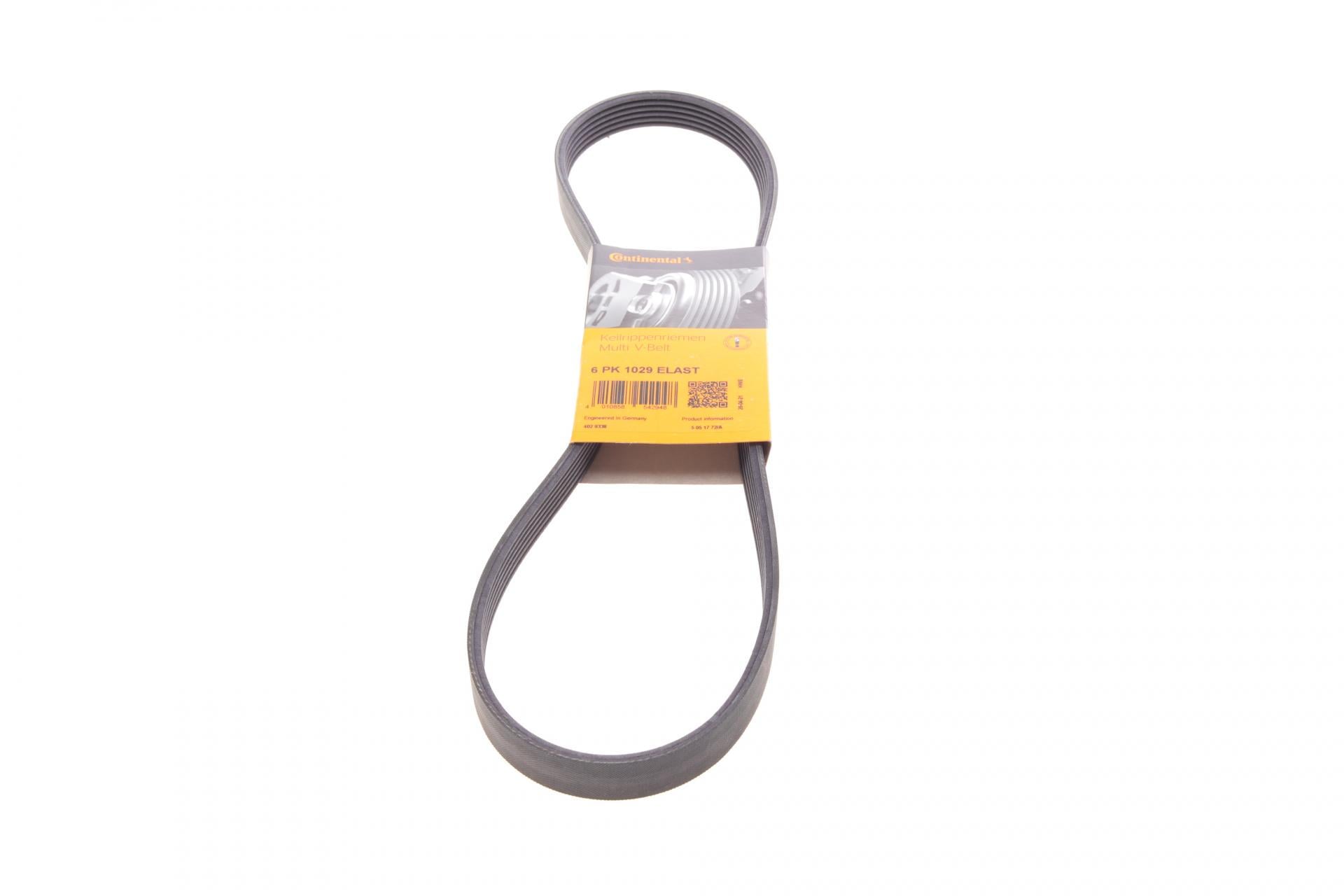 Ремінь генератора Continental Ford Fiesta VI/Mondeo IV 08- 6PK1029 (ELAST)