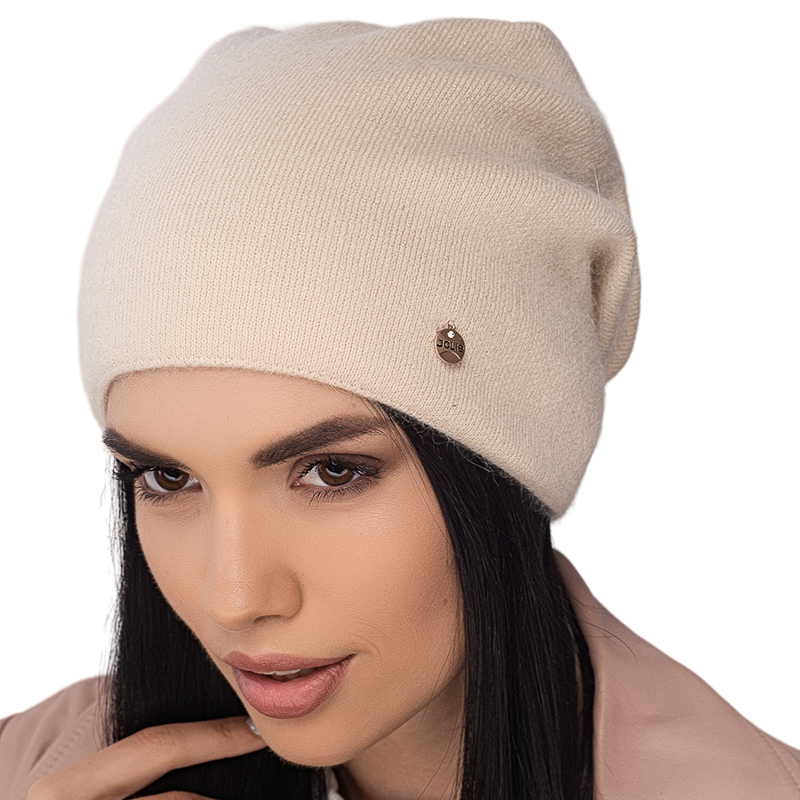 Шапка женская ангоровая Leks НИАГАРА утепленная флисом One size Жемчужина (125610)