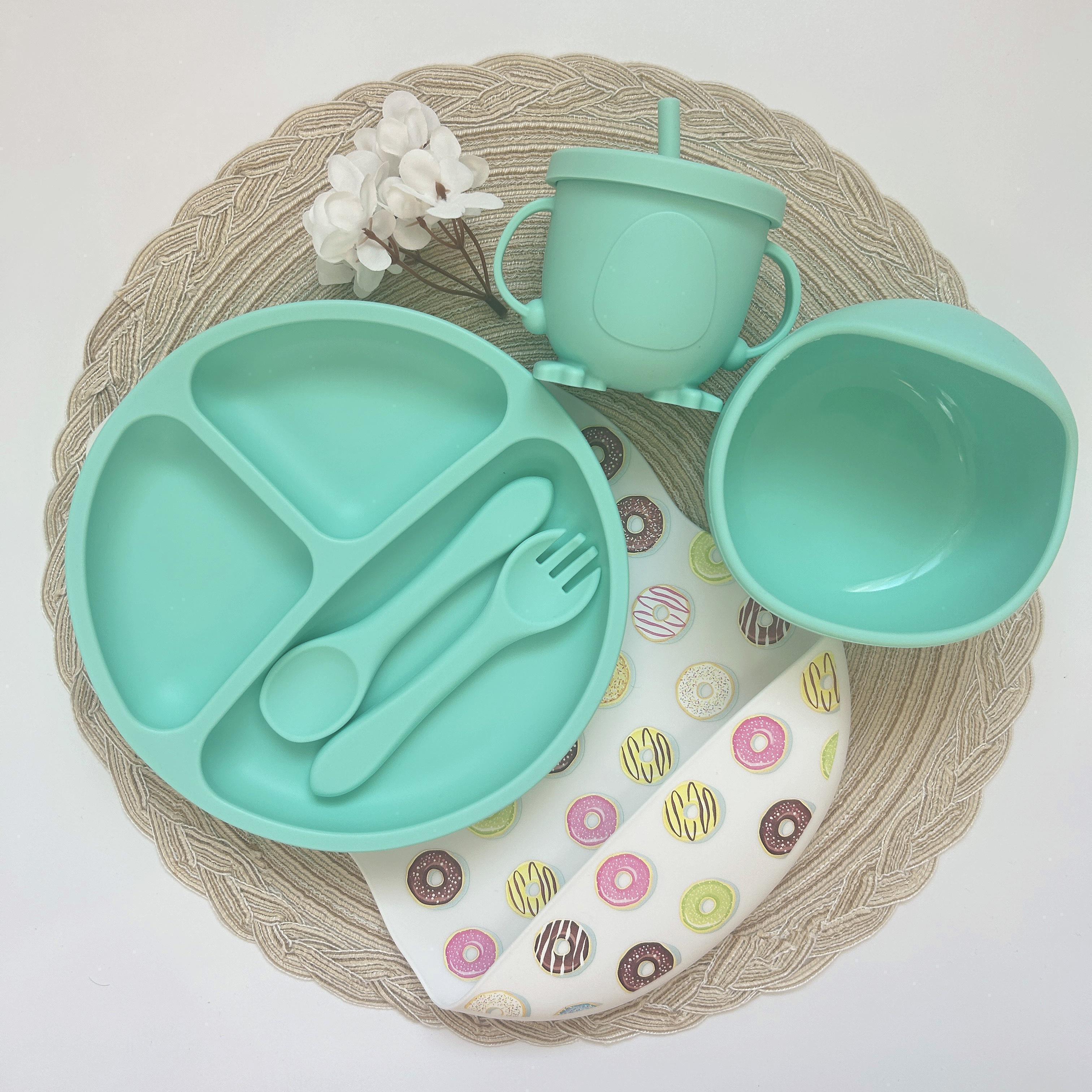 Дитячий посуд для годування RNSHPP img_e4460 принт пончики М'ятний (65774)