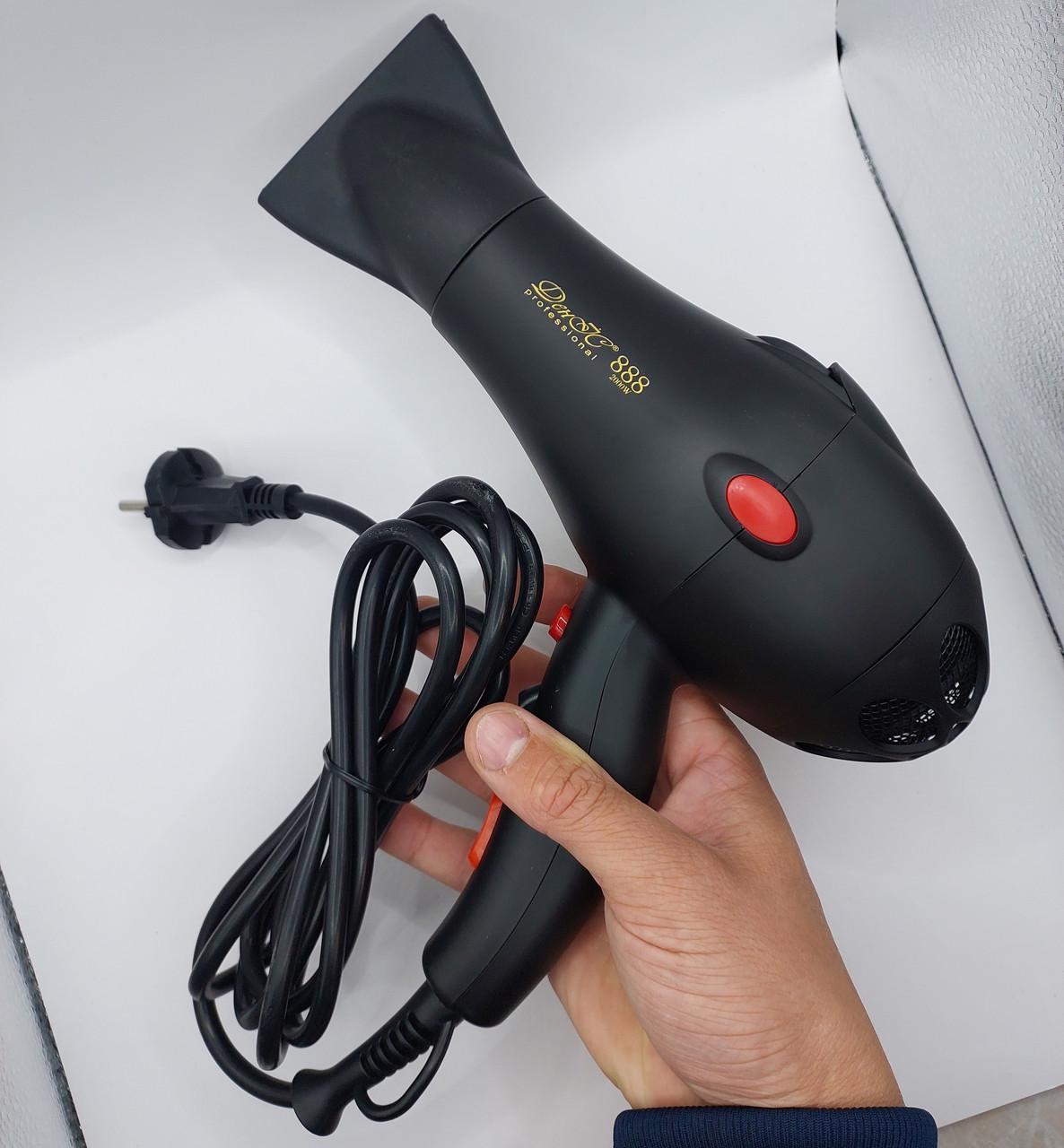 Фен професійний ДенІС professional 888 з 2-ма насадками/дифузор 2000 Вт Black Matt (1453070645) - фото 3 Фен професійний ДенІС professional 888 з 2-ма насадками/дифузор 2000 Вт Black Matt (1453070645) - фото 3