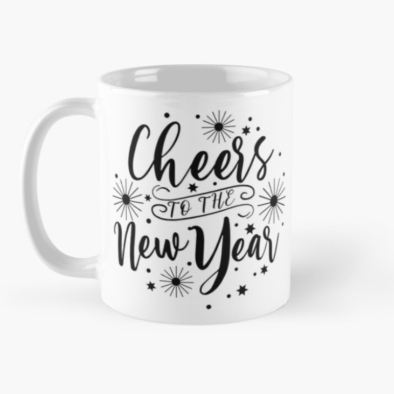 Чашка керамическая с принтом Cheers to the New Year С новым годом 330 мл Белый Чашка керамическая с принтом Cheers to the New Year С новым годом 330 мл Белый