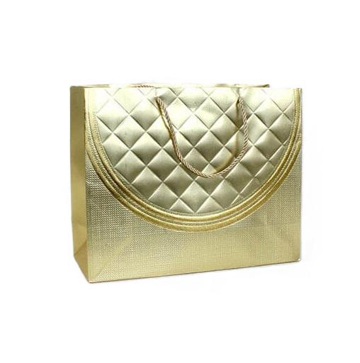 Подарунковий пакет Stenson R33149-L Chic 32х38х12 см Gold