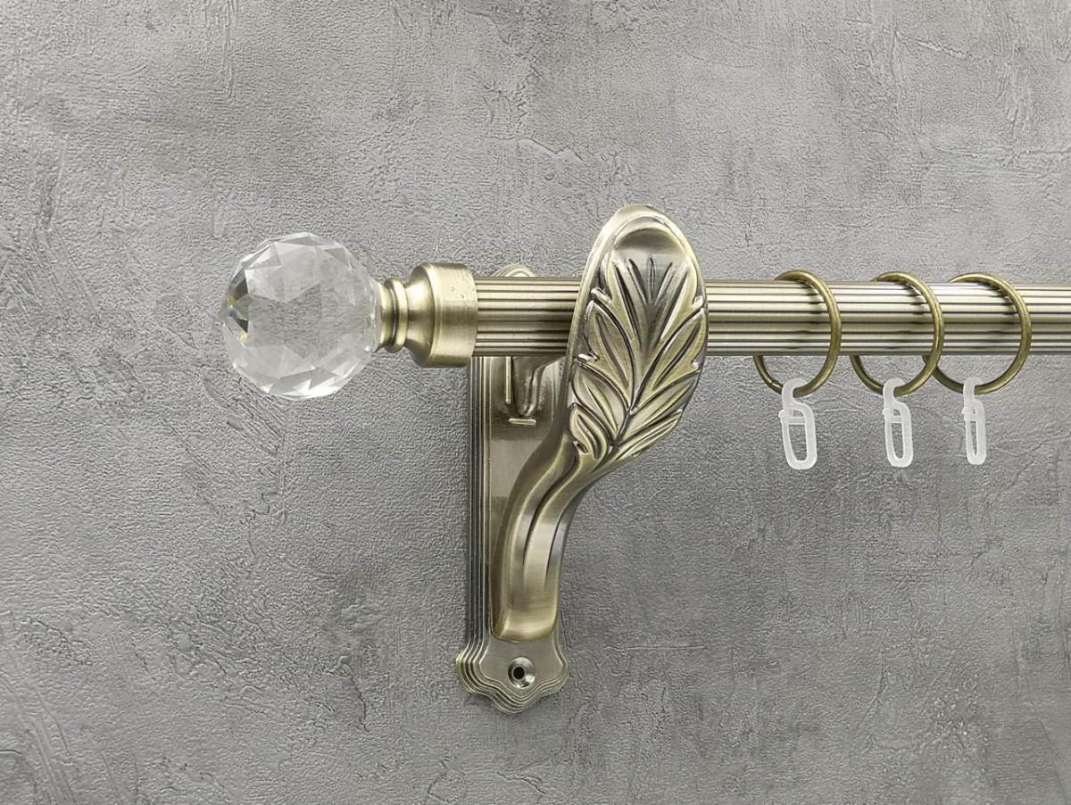 Карниз Quadrum Люмиера рифленая штанга одинарный ретро 25 мм 160 см Антик (262042926)