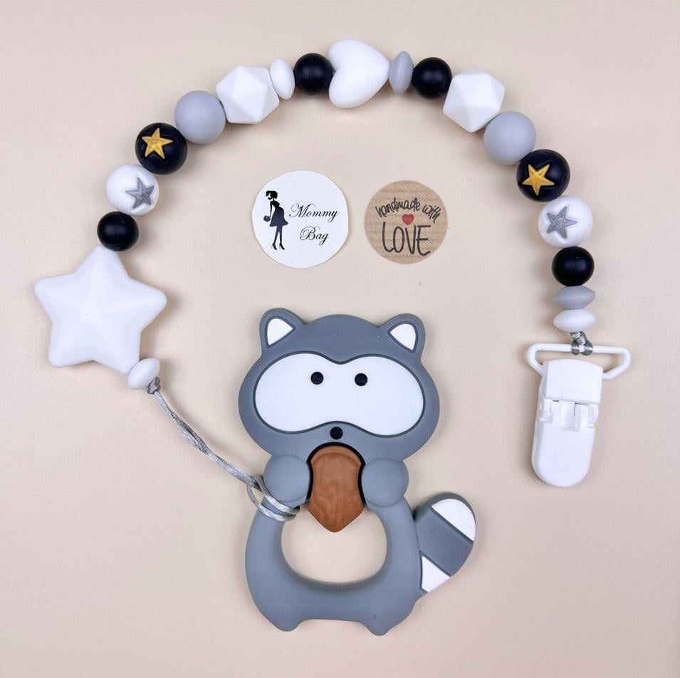 Грызунок силиконовый Mommy Bag Енотик Серый (112457)