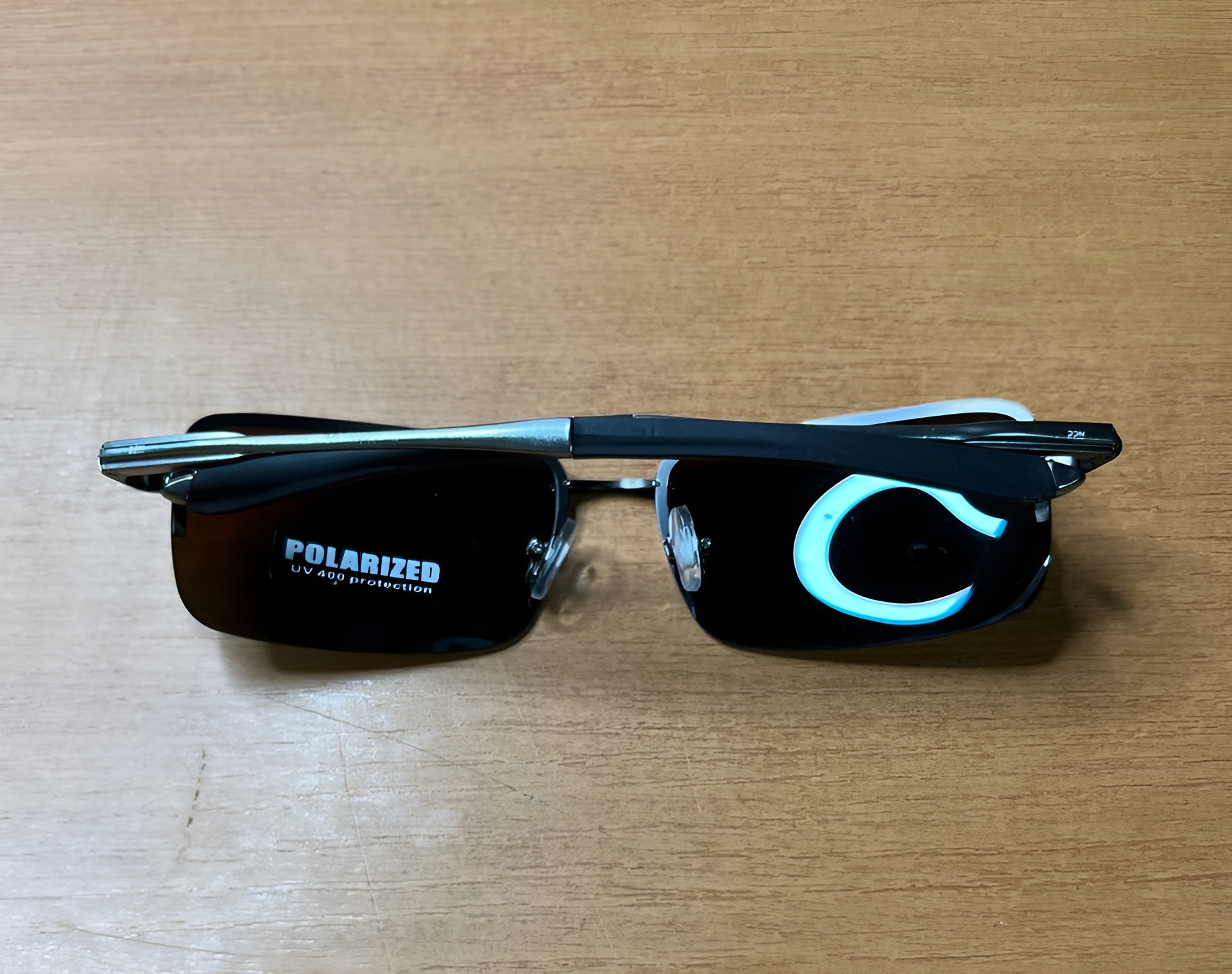 Сонцезахисні окуляри чоловічі Polaroid поляризаційні UV400 антиблікові квадратні Темно-сірий/Блакитний (479c1208) - фото 7