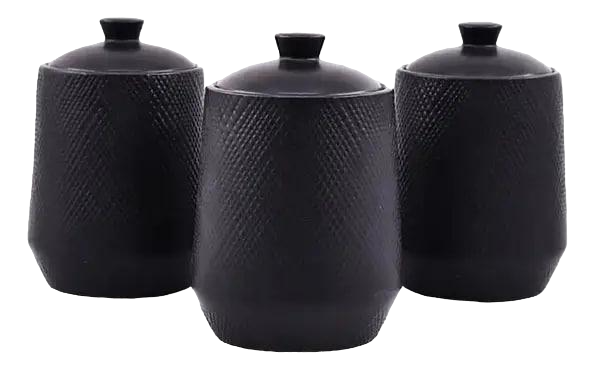 Набір баночок Maestro MR-20002-03CS керамічних 3 шт. Чорний (2107520695)