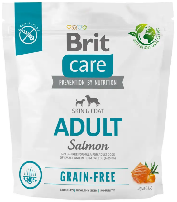 Корм беззерновой для собак мелких и средних пород Brit Care Dog Grain-freeс лососем 1 кг