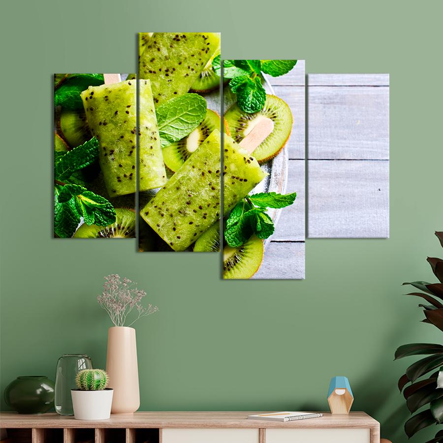 Настенний декор Вкусный десерт мороженое с киви 89x56 см (A352-4)