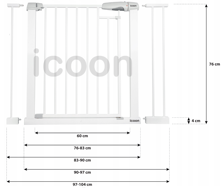 Захист на сходи від дітей та тварин Icoon 76-104 см Білий (11717876) - фото 2
