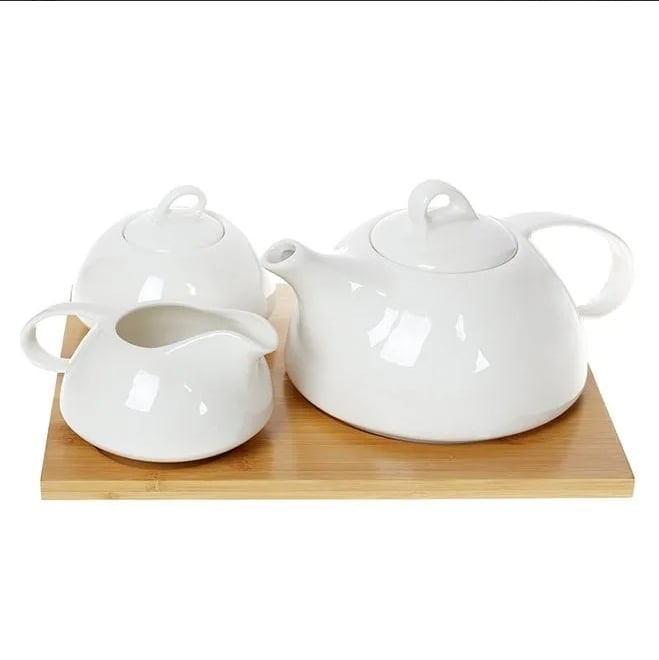 Набор чайный Flora Naturel фарфоровый на бамбуковой подставке 32139 Набор чайный Flora Naturel фарфоровый на бамбуковой подставке 32139