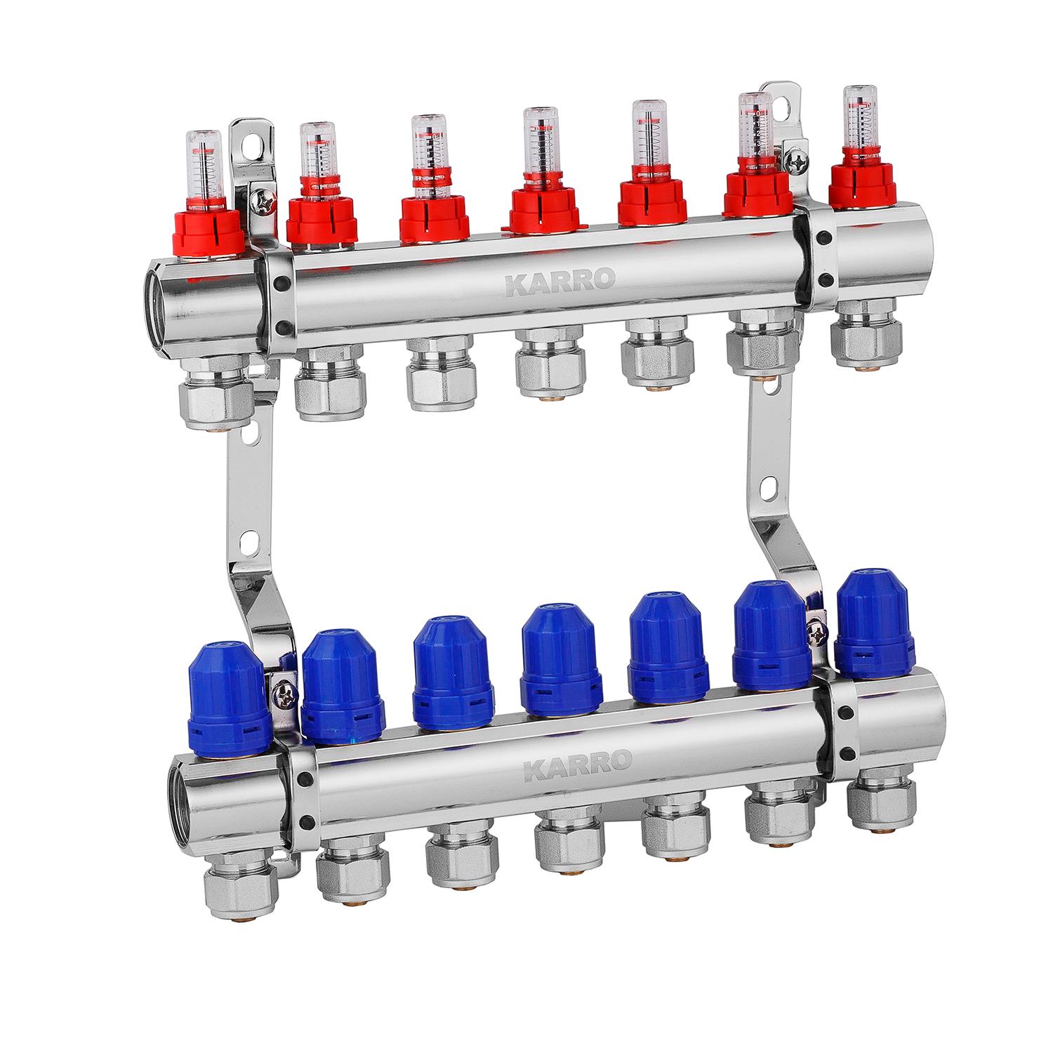 Колектор у зборі Karro на 7 виходів із євроконусами хромований (KR-20160) - фото 1