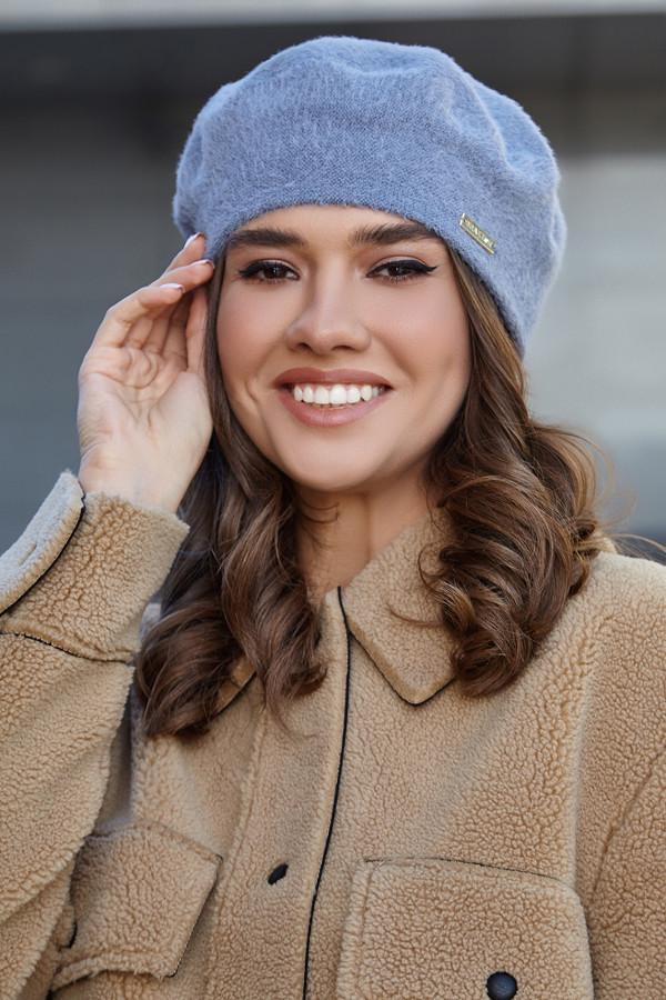 Берет пушистый Braxton женский Маренго (4916)