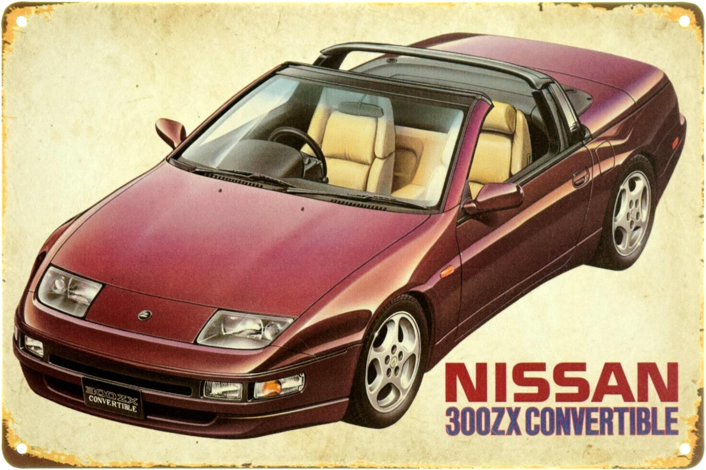 Табличка металлическая "Nissan 300ZX Convertible" 20x30 см (ms-104097)