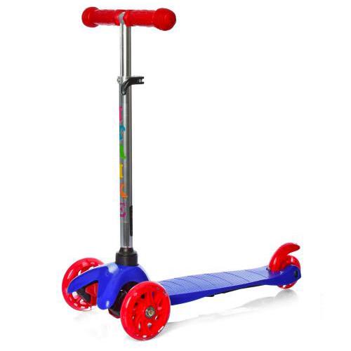 Самокат детский iTrike от 1 года трехколесный со светящимися колесами унисекс Синий (DS-171-S-56)