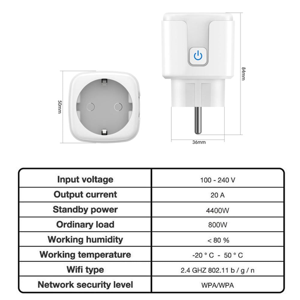 Розумна розетка WiFi 20A з ваттметром/таймером (13698854) - фото 11