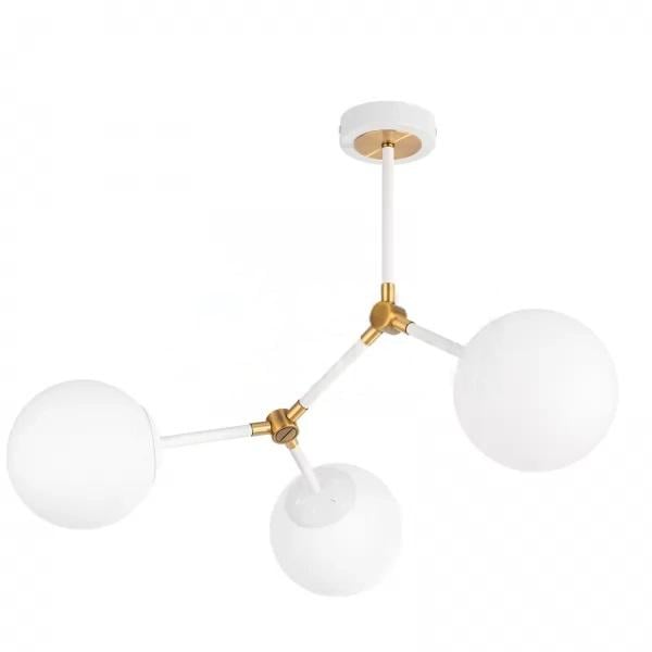 Светильник потолочный Atoms со стеклянным плафоном Milky/White (WL-0502/WH+WH)