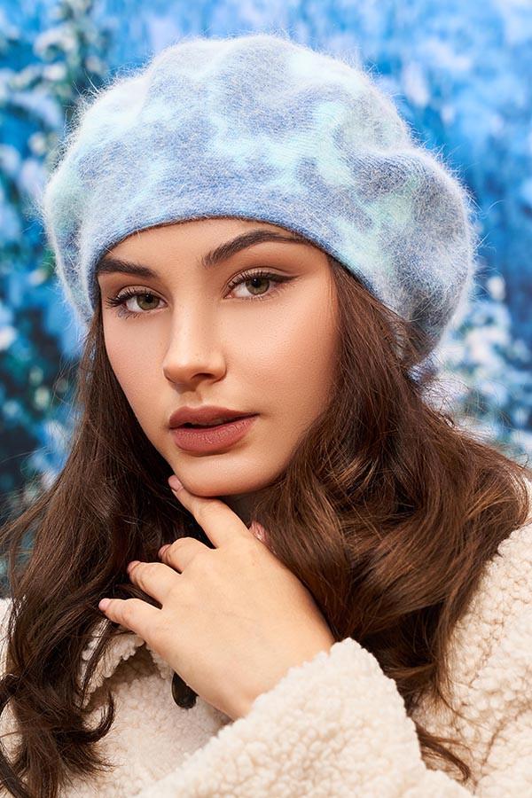 Берет женский шерстяной Braxton Фиби тай-дай Голубой Синий (6010-2/26479003)