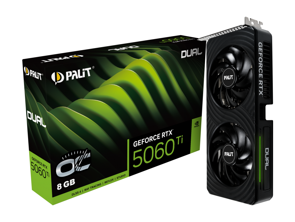 Видеокарта RTX 5060 Ti 8GB GDDR7 Dual OC Palit (NE7506TT19P1-GB2062D)