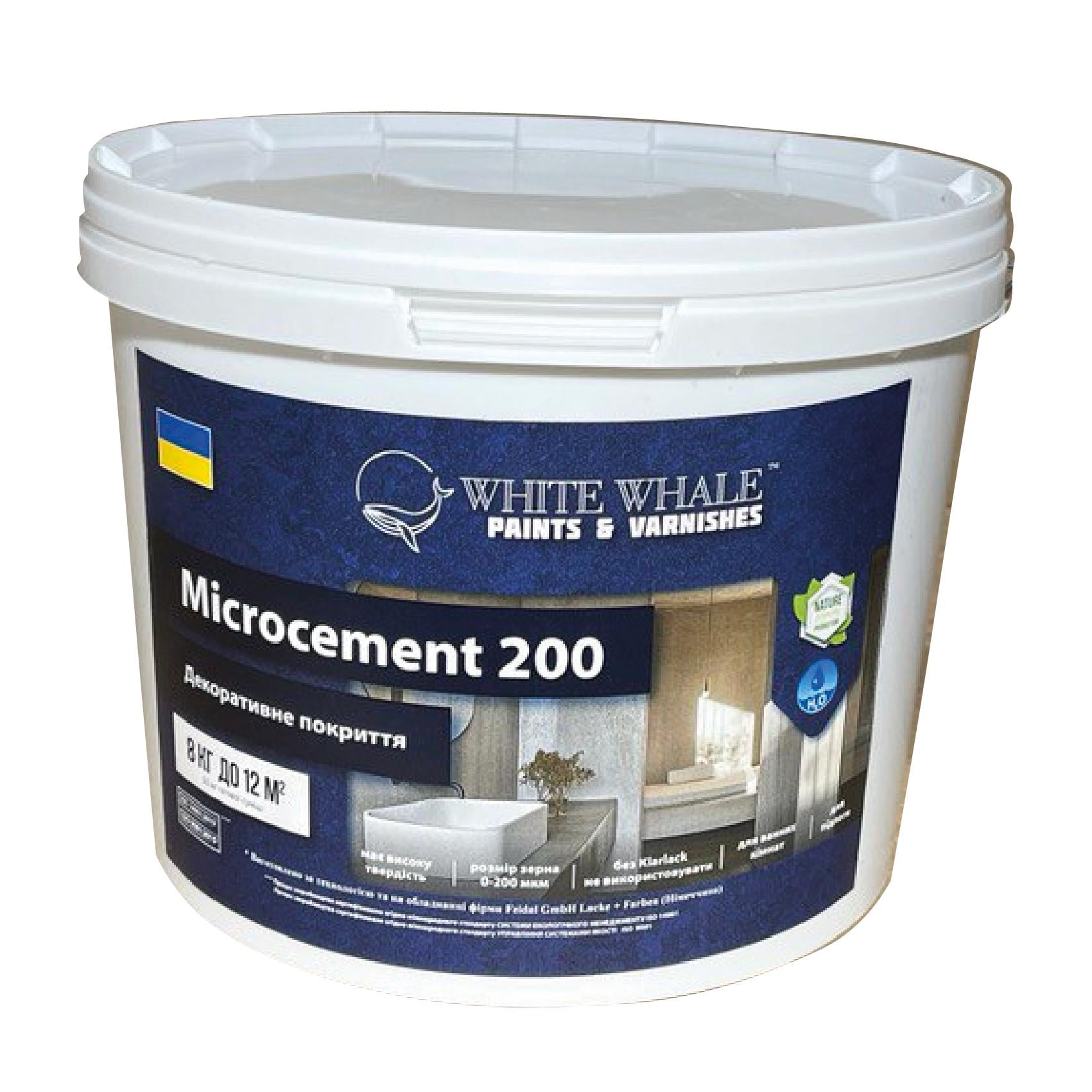 Покрытие декоративное White Whale Mikrozement 200 сухая смесь 8 кг