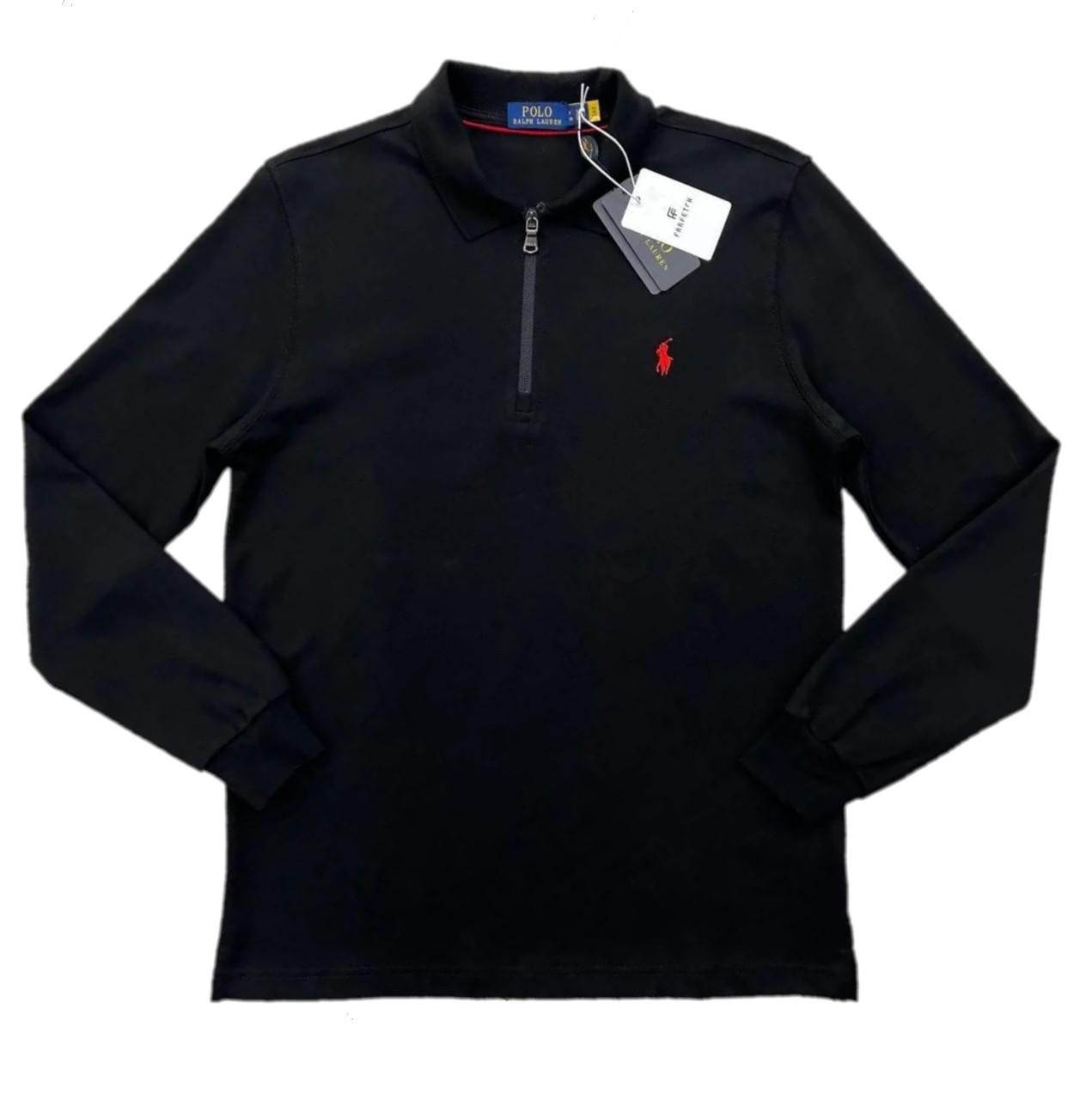Поло мужское с длинным рукавом Polo Ralph Lauren Interlock PRL-15831 Black L - фото 3