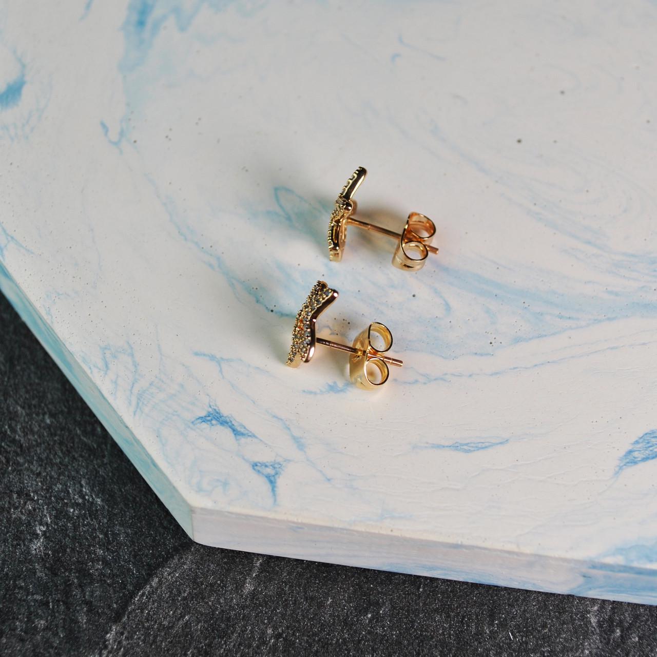 Сережки-цвяшки морські зірки медична сталь позолота (x091-2) - фото 4 Сережки-цвяшки морські зірки медична сталь позолота (x091-2) - фото 4