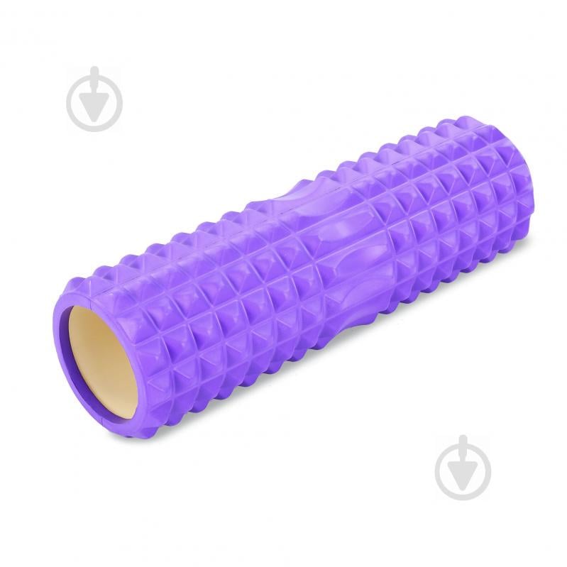 Роллер для занятий йогой и пилатесом Grid Spine Roller FI-6674 d-14см, l-45см Фиолетовый