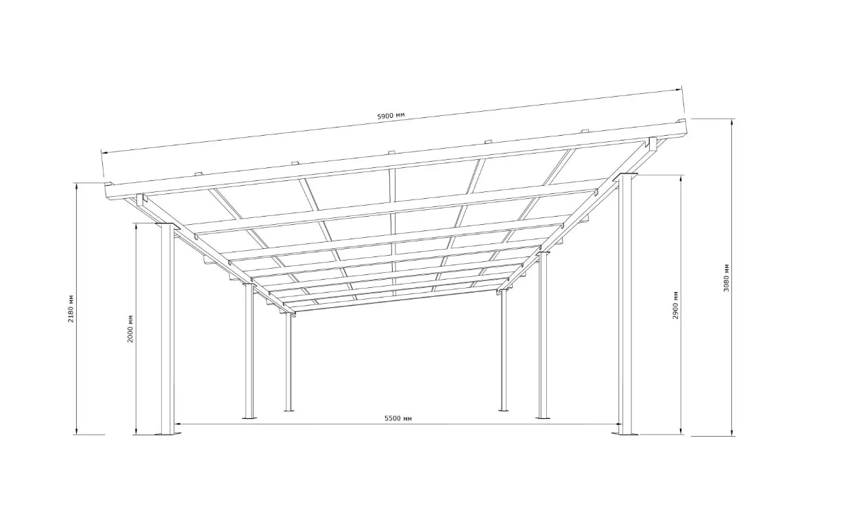 Навес 6х6 односкатный Shelter Standart - фото 3