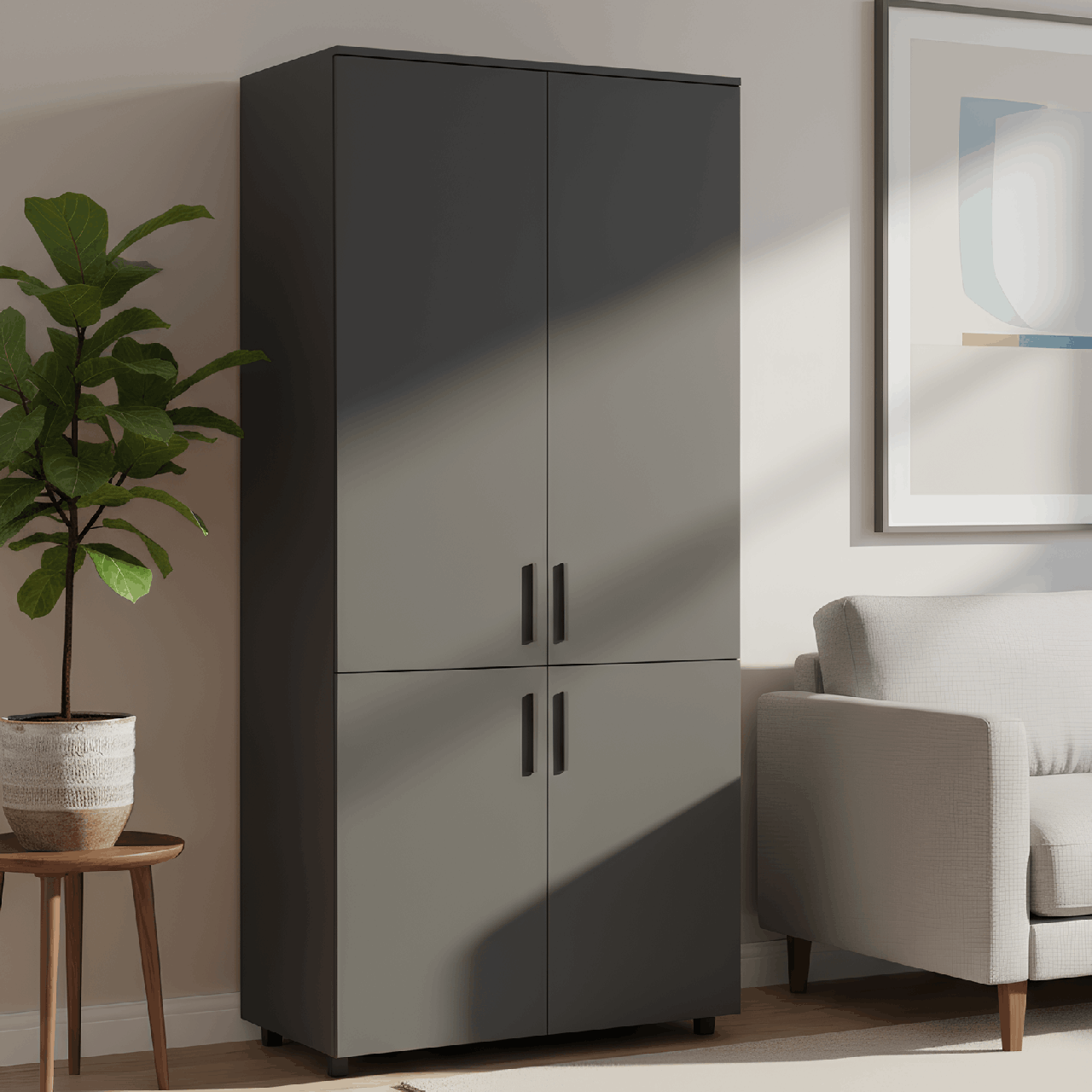 Шкаф для одежды Doros Торн 2 ДСП полки 90х51,6х200 см Антрацит (DRS-012070)