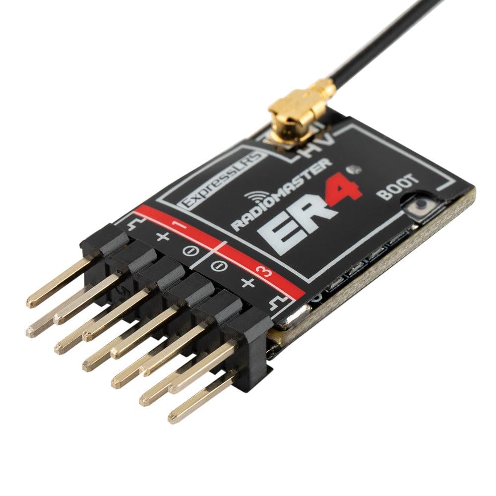 Приемник управления ELRS 2,4GHz Radiomaster ER4 PWM 4CH и антенна для моделей автомобиля/лодки/самолета (00-00025952)