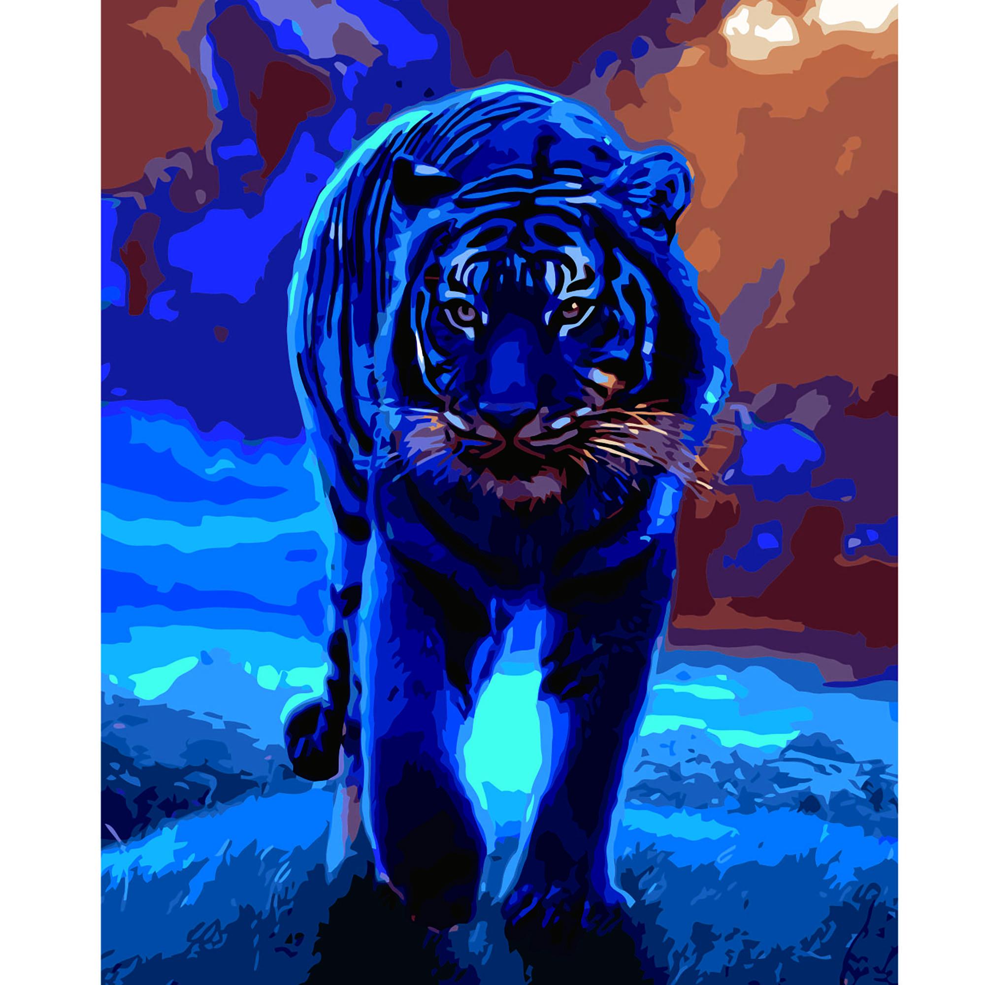 Картина по номерам Strateg Тигр на закате 40x50 см (VA-2623)