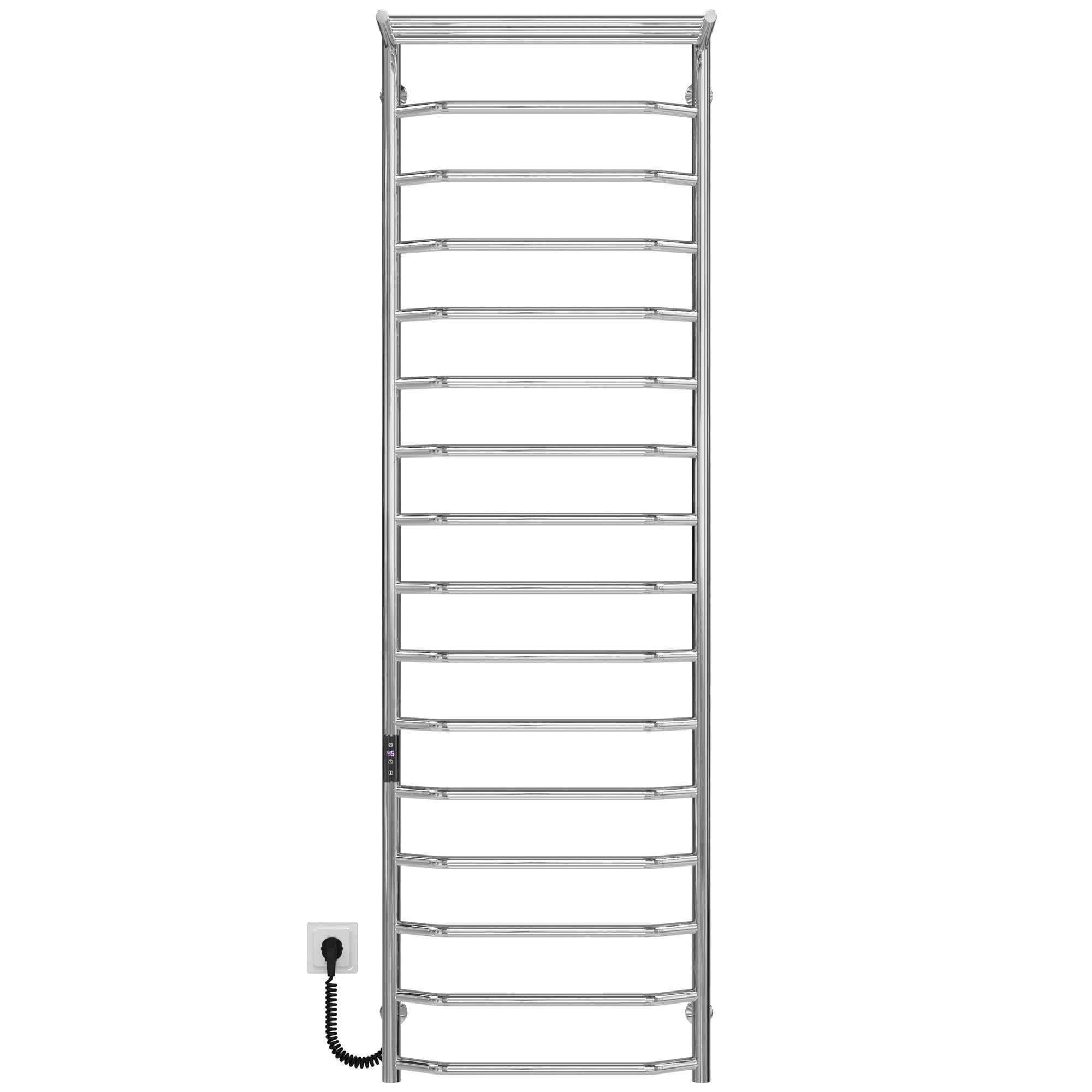 Полотенцесушитель электрический Deffi Трапеция П16 JD03 левое подключение нержавеющая сталь 500x1700 мм Хром (C.TP.170.50.16.ECL1)