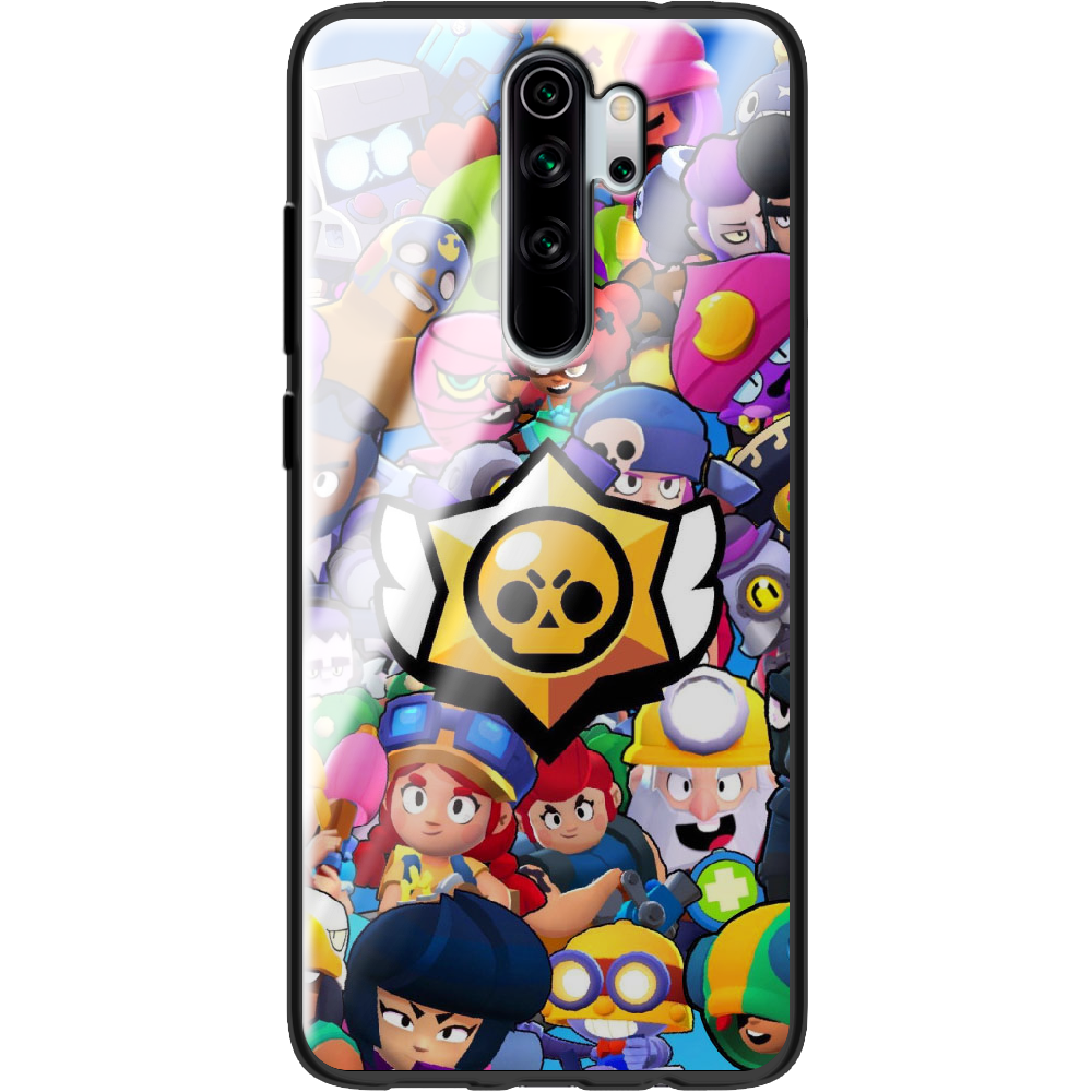 Чехол Boxface Xiaomi Redmi Note 8 Pro Brawl Stars Черный силикон со стеклом (38222-up2389-38352)