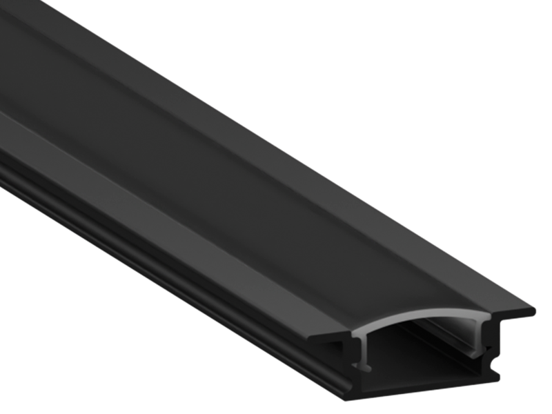 Профиль алюминиевый LEDUA АЛ-01-1 с черным рассеивателем для LED ленты врезной 2 м Черный