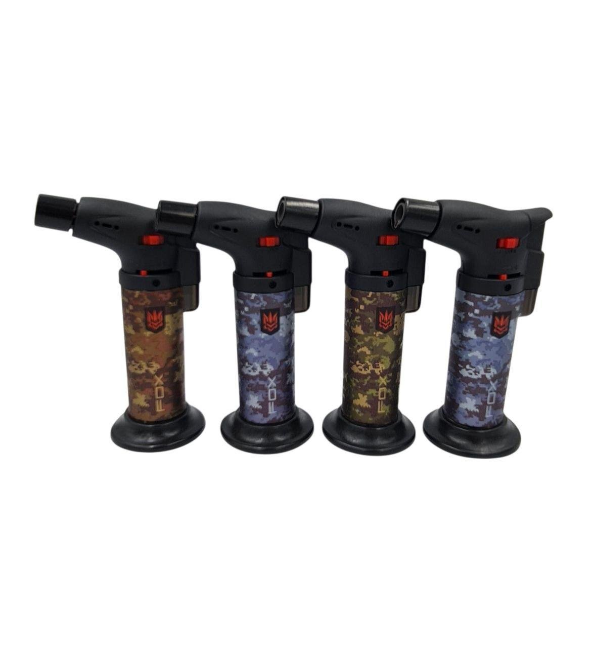 Набор горелок-зажигалок Fox Turbo Jet с гербом 12 шт. Камуфляжный (000005821)