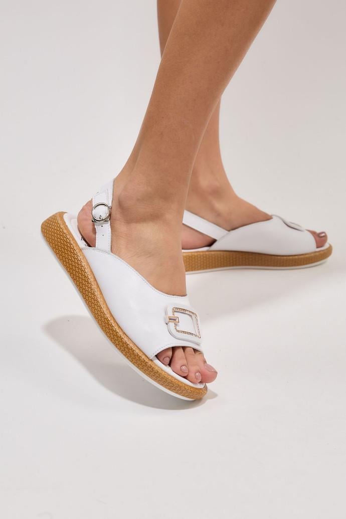 Босоножки женские ALLSY кожаные р. 38 Белый (195235) - фото 3