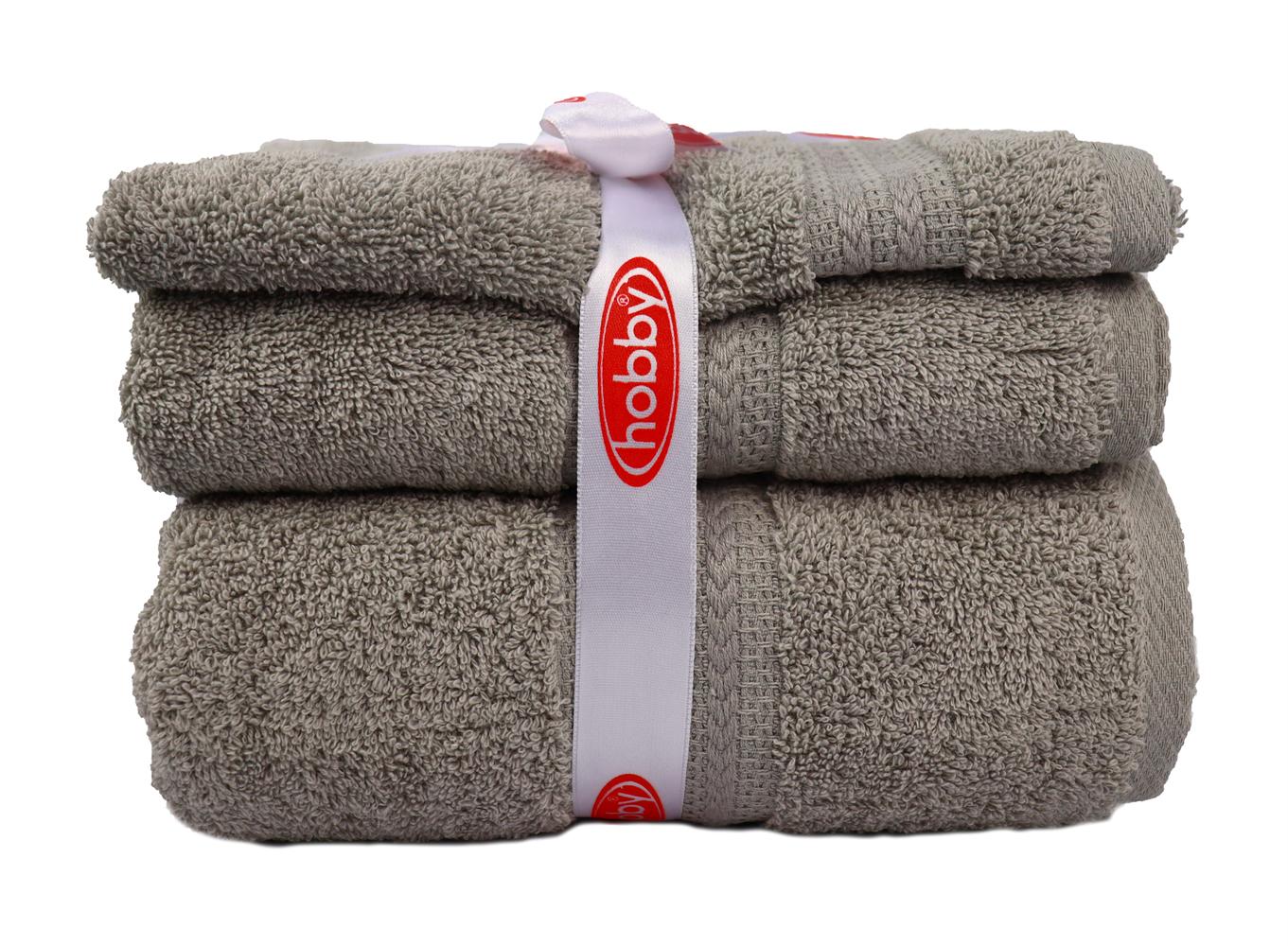 Набір рушників Rainbow Gri 3 шт. 500г/м2 Сірий - фото 1