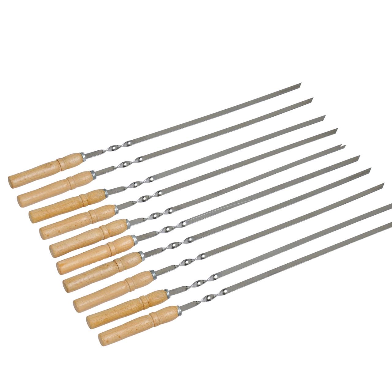 Набор шампуров с деревянной ручкой 600х10х2 мм 10 шт