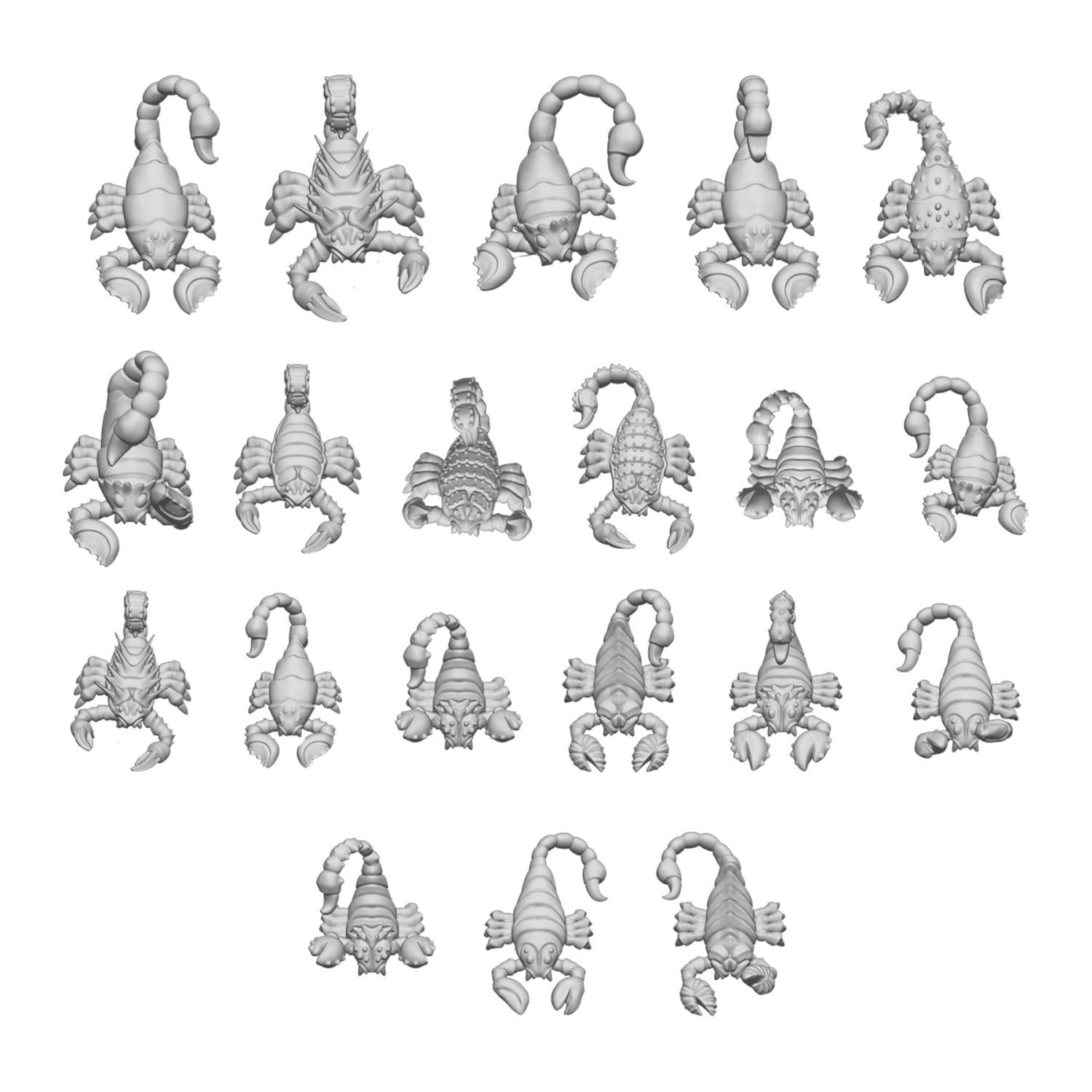Фігурки 3D Green Stuff World Printed Animals SCORPIONS (12667)