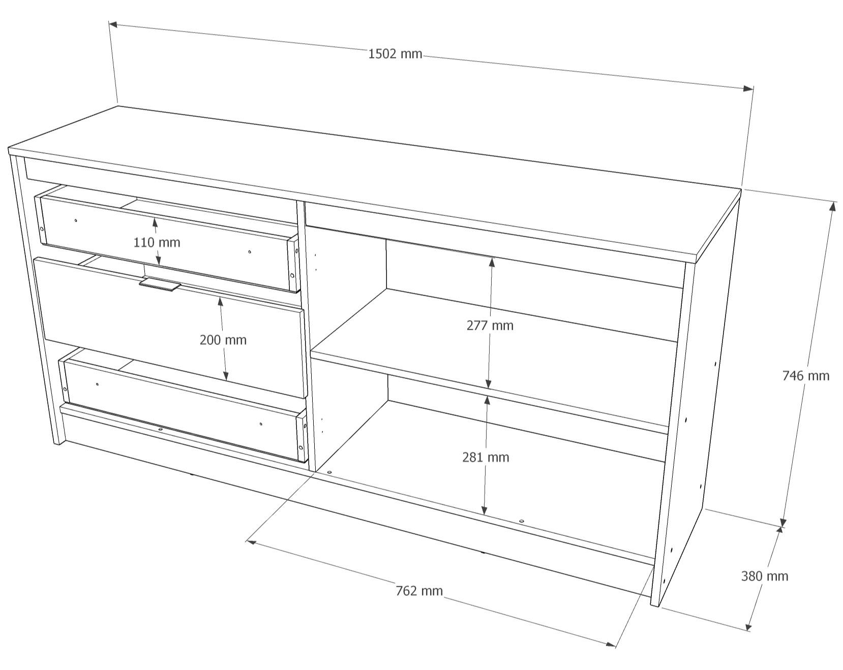 Комод Everest Сити 1500 1502х380х746 мм Сонома/Графит (11416) - фото 8 Комод Everest Сити 1500 1502х380х746 мм Сонома/Графит (11416) - фото 8